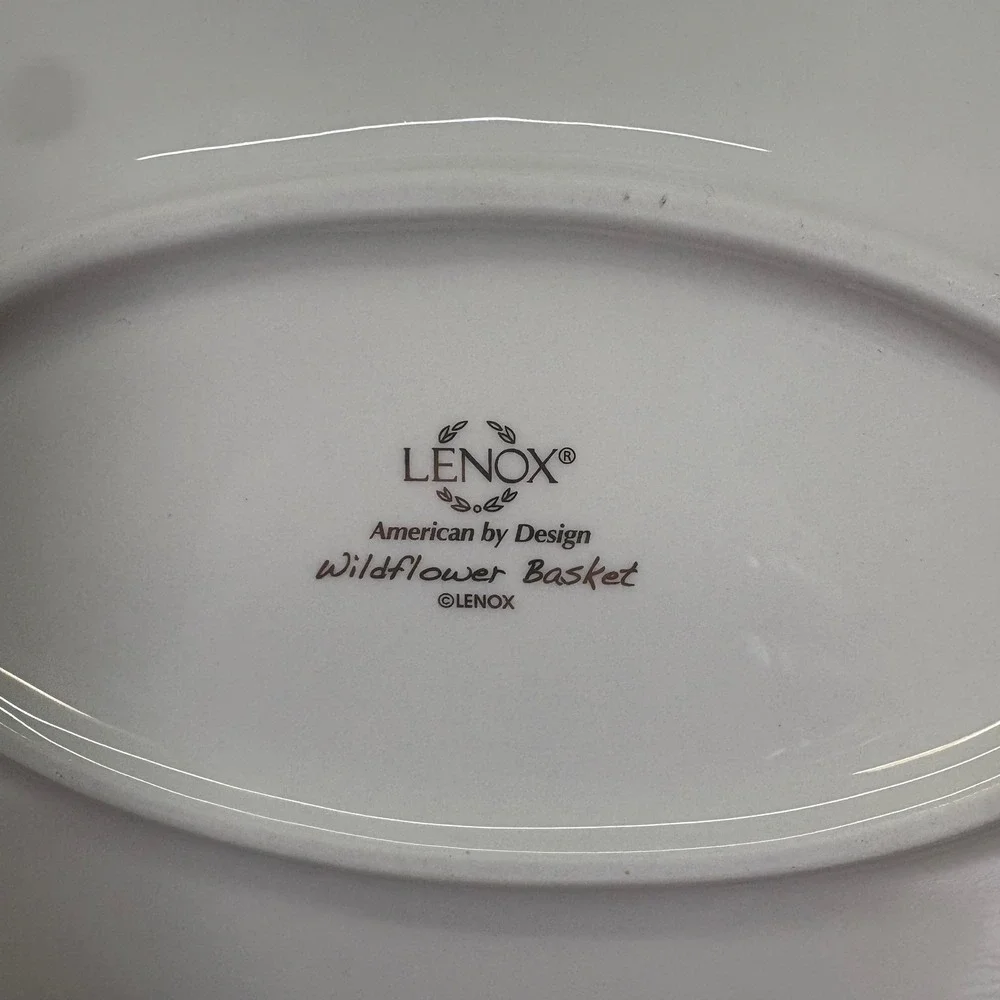 Lenox‎ Wildflower Basket Vanity Oval Tray Pate Ivory China Vintage 10